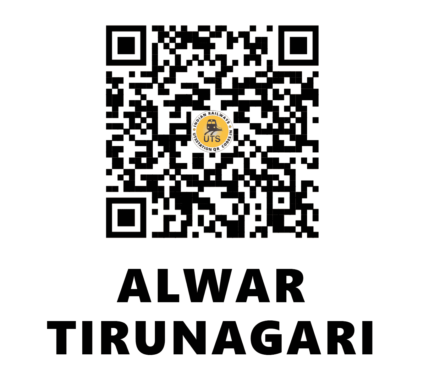 UTS QR Code for ALWAR TIRUNAGARI - AWT - SR (TAMIL NADU)